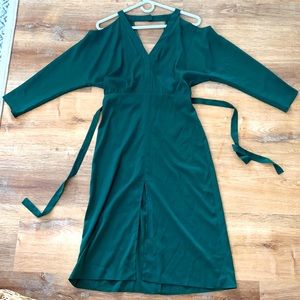 Top Shop emerald green midi length dress